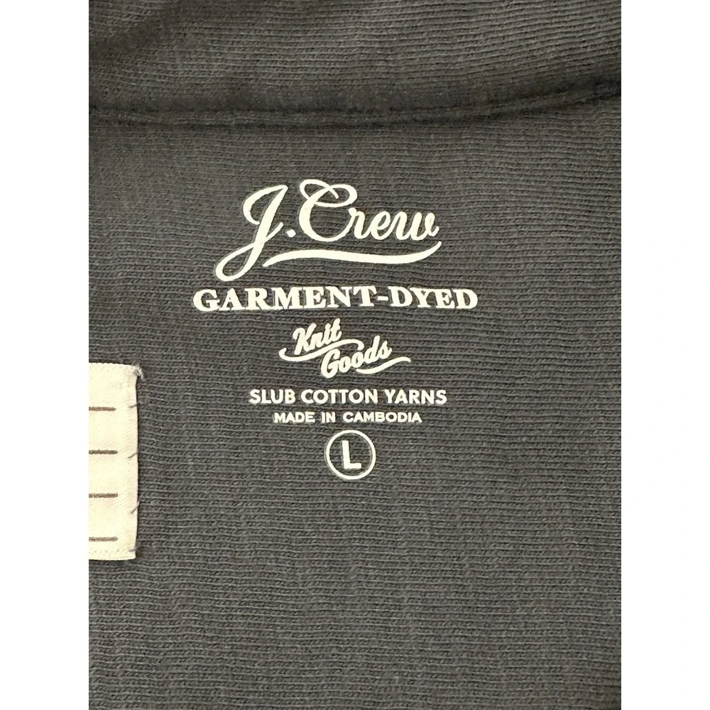 J. Crew Garment Dyed Knit Goods Blue Short Sleeve Snap Closure Shirt‎ Mens L